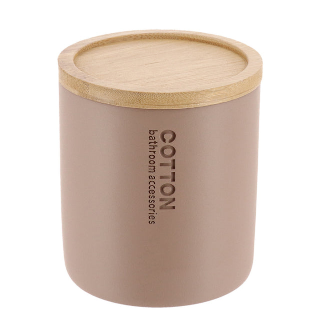 CAJA DE ALGODON POLYRESINA + TAPA BAMBÚ CAPUCINO/BAMBÚ - 67101166