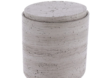 CAJA DE ALGODON POLIRESINA CON TAPA EFECTO CONCRETO GRIS  - 67174180