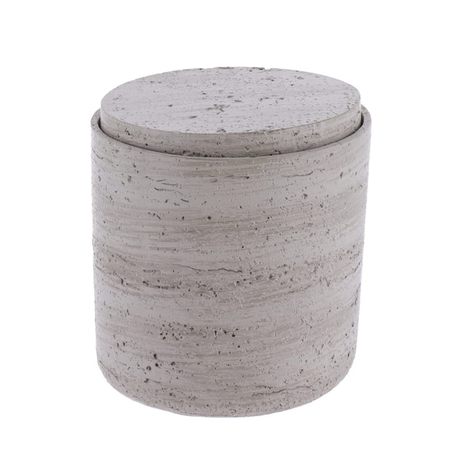 CAJA DE ALGODON POLIRESINA CON TAPA EFECTO CONCRETO GRIS  - 67174180