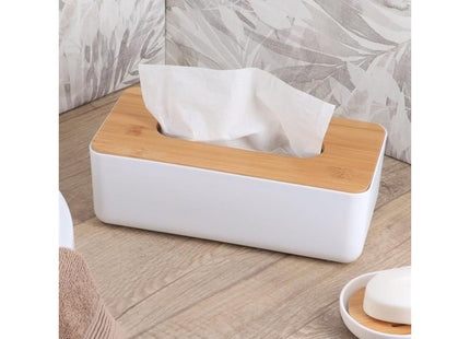 CAJA  PAÑUELOS  TAPA BAMBÚ BLANCO - 6724210