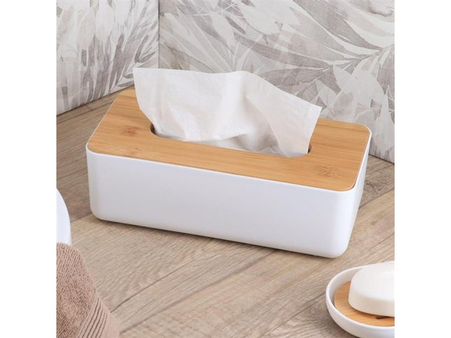 CAJA  PAÑUELOS  TAPA BAMBÚ BLANCO - 6724210