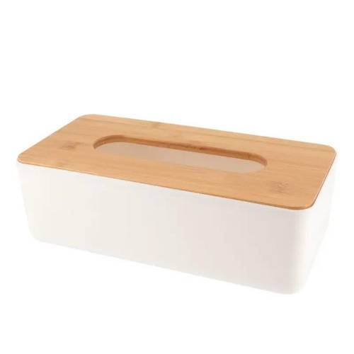 CAJA  PAÑUELOS  TAPA BAMBÚ BLANCO - 6724210