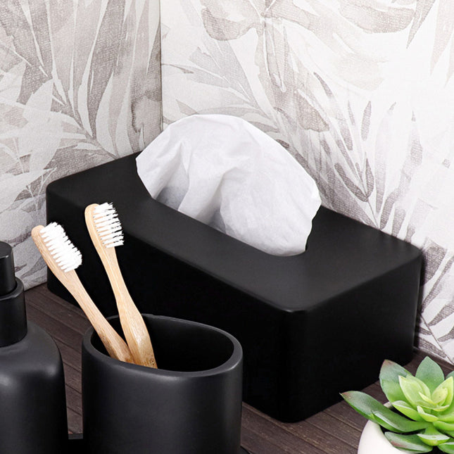 CAJA DE PAÑUELOS POLIRESINA NEGRO - 6726103