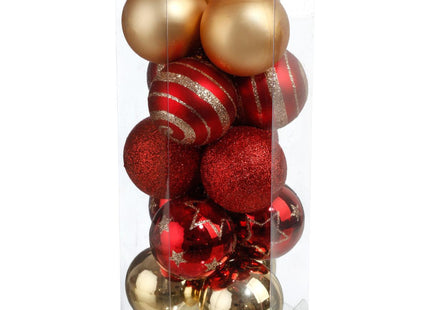 Juego de 15 bolas navideñas D5cm rojas Noel y compañía - 694504A