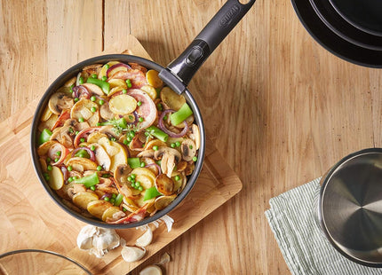 Juego de 2 sartenes D16 y 20 cm de aluminio antiadherente con mango extraíble - todas las placas de inducción "Sitram" - 714267