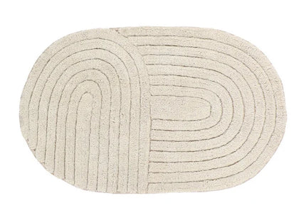 ALFOMBRA CON MECHONES ALGODON OVAL 50X80  CRUDO - 7199269