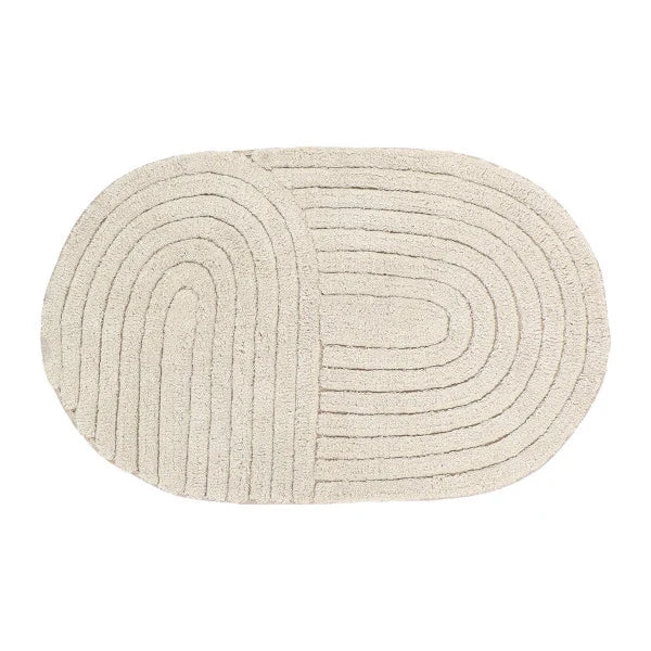 ALFOMBRA CON MECHONES ALGODON OVAL 50X80  CRUDO - 7199269