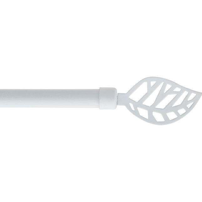Barra de cortina extensible individual de D19mm 120-210cm con extremos blanco - 75042120108