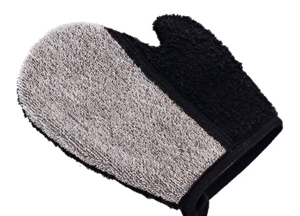GUANTE DE MASAJE EXFOLIANTE CUERPO DE POLIESTER/RAMIO/PU  NEGRO/TOPO - 75501103