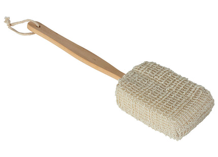 ESPONJA DE BAÑO DE RAMIO CON MANGO MADERA NATURAL - 75518104