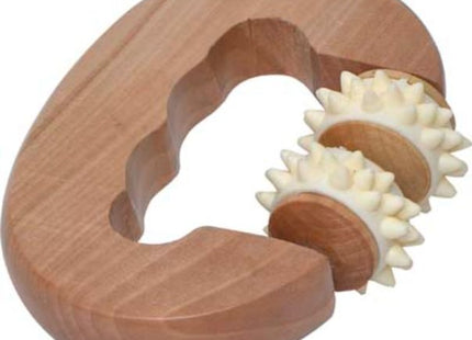 Rodillo de masaje manual de madera natural con dos púas - 75528104