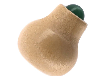 Rodillo de masaje facial de madera natural con piedra de jade verde - 75568104