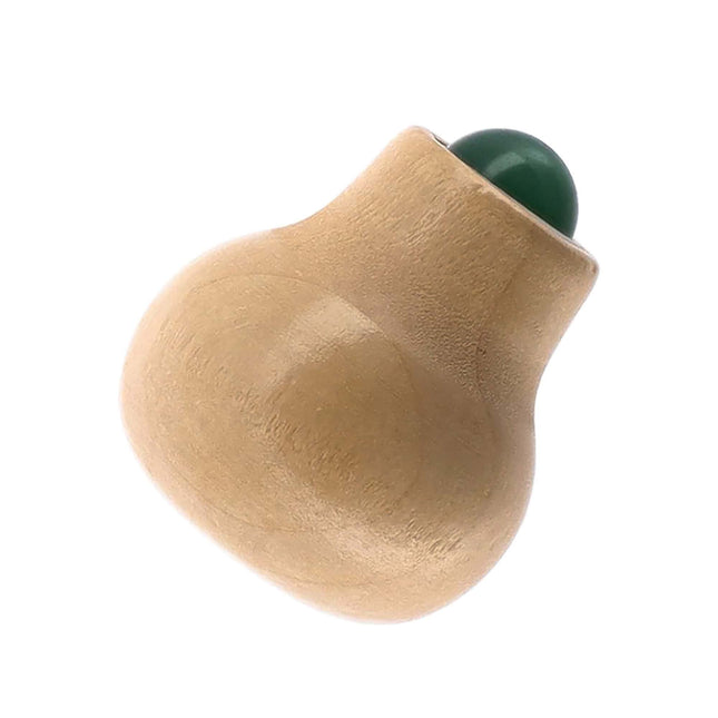 Rodillo de masaje facial de madera natural con piedra de jade verde - 75568104