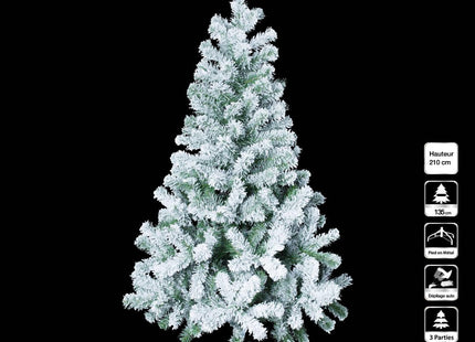 Árbol de Navidad artificial verde nevado "Floqué" A210cm - 769342