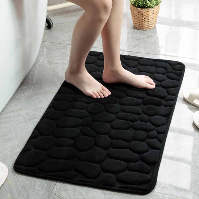 ALFOMBRA MICROFIBRA GUIJARROS 50X80 CM NEGRO - 7718N103