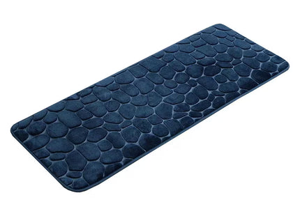 ALFOMBRA MICROFIBRA GUIJARROS 45X120 CM AZUL MARINO - 7743118
