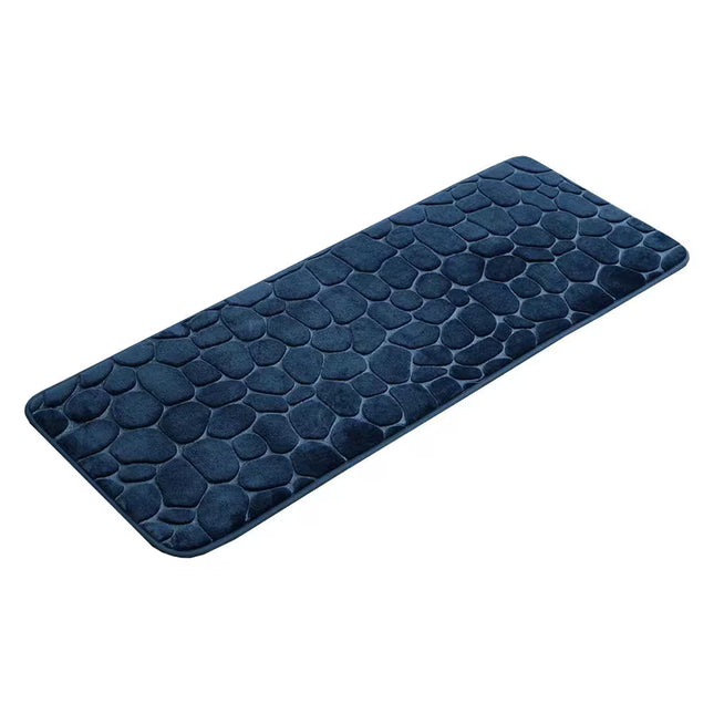 ALFOMBRA MICROFIBRA GUIJARROS 45X120 CM AZUL MARINO - 7743118