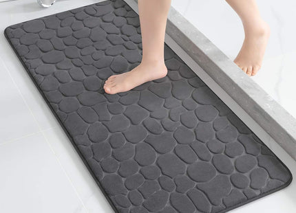 ALFOMBRA MICROFIBRA GUIJARROS 45X120 CM  GRIS OSCURO - 7743181