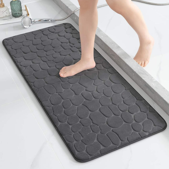 ALFOMBRA MICROFIBRA GUIJARROS 45X120 CM  GRIS OSCURO - 7743181