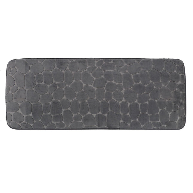 ALFOMBRA MICROFIBRA GUIJARROS 45X120 CM  GRIS OSCURO - 7743181