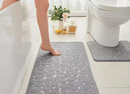 ALFOMBRA MICROFIBRA GUIJARROS 45X120 CM GRIS CLARO - 7743183