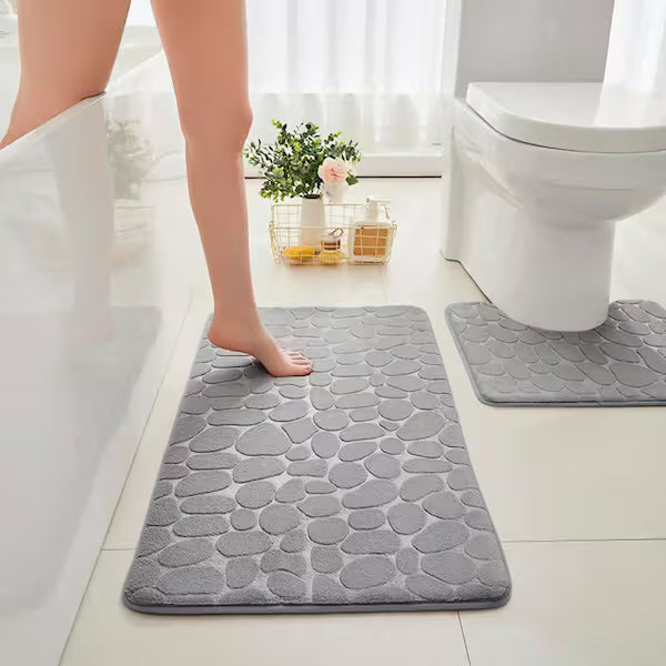 ALFOMBRA MICROFIBRA GUIJARROS 45X120 CM GRIS CLARO - 7743183