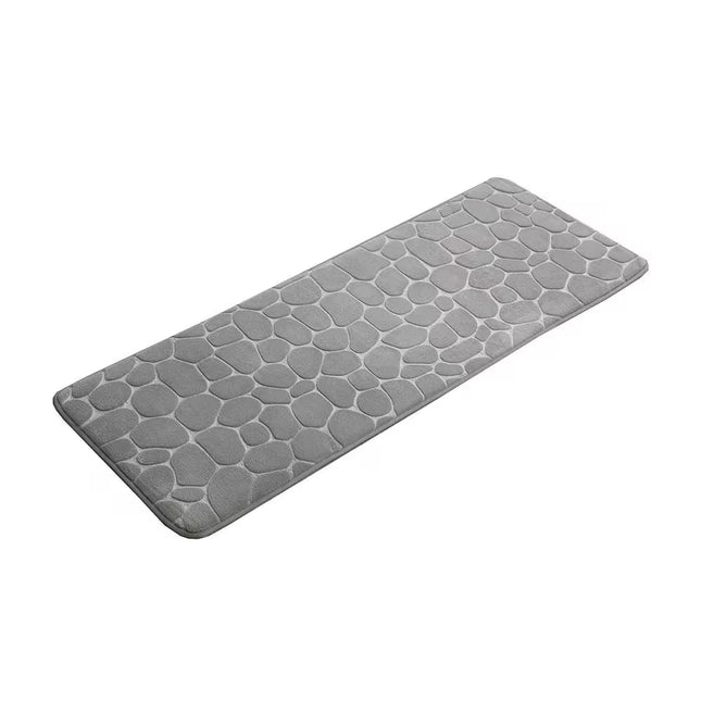 ALFOMBRA MICROFIBRA GUIJARROS 45X120 CM GRIS CLARO - 7743183