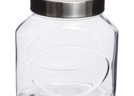 Tarro de cristal + acero inoxidable ovalado 1L - 80393