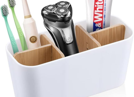 ORGANIZADOR RECTANGULAR 5 COMPARTIMENTOS PLASTICO/BAMBÚ BLANCO - 8305100