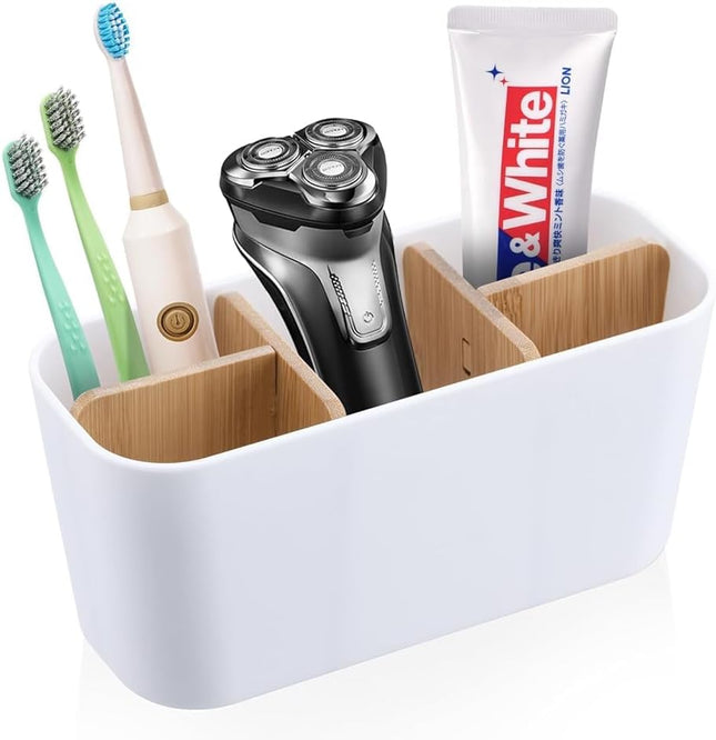 ORGANIZADOR RECTANGULAR 5 COMPARTIMENTOS PLASTICO/BAMBÚ BLANCO - 8305100