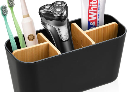ORGANIZADOR RECTANGULAR 5 COMPARTIMENTOS PLASTICO/BAMBÚ NEGRO - 8305103