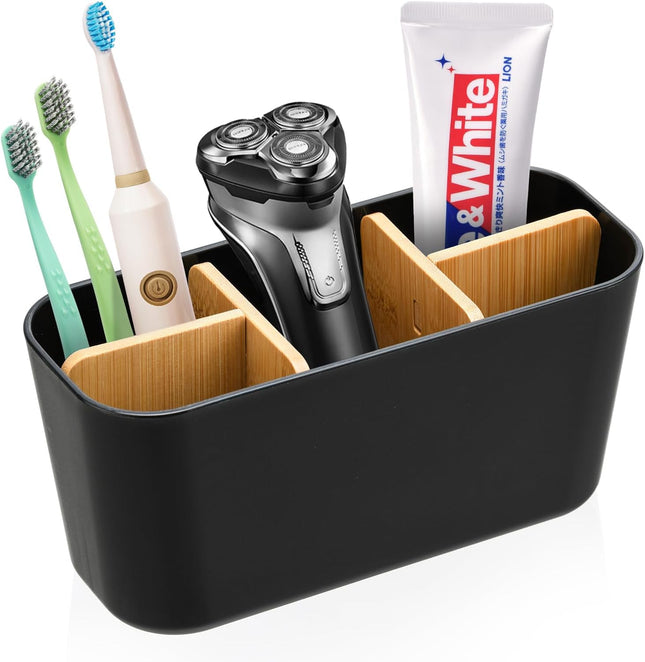 ORGANIZADOR RECTANGULAR 5 COMPARTIMENTOS PLASTICO/BAMBÚ NEGRO - 8305103