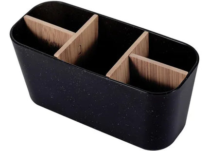 ORGANIZADOR RECTANGULAR 5 COMPARTIMENTOS PLASTICO/BAMBÚ NEGRO - 8305103