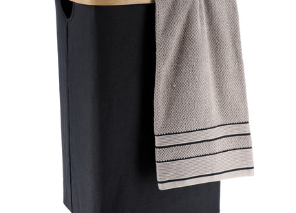 Cesto de lavandería rectangular y plegable A60cm "Purebamboo" negro - 8720103