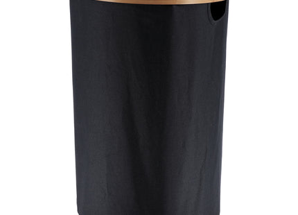 Cesto de lavandería redondo y plegable A60cm "Purebamboo" negro - 8721103