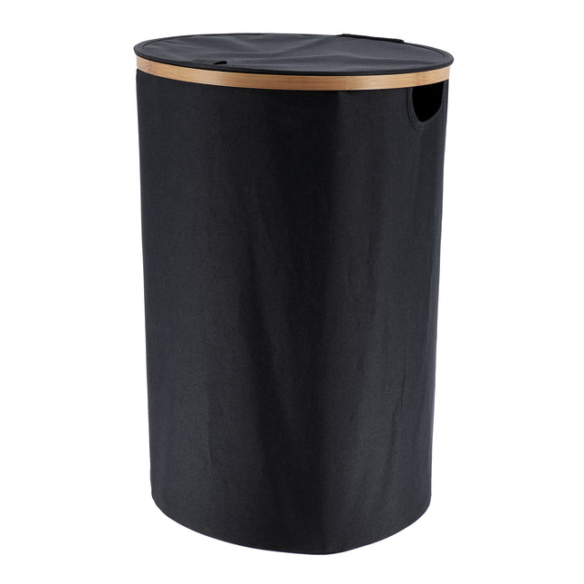 Cesto de lavandería redondo y plegable A60cm "Purebamboo" negro - 8721103