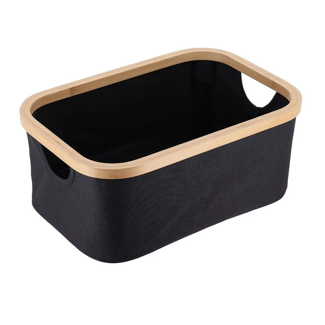 Cesta para ordenar plegable L38 x A16 cm Purebamboo negro - 8723103