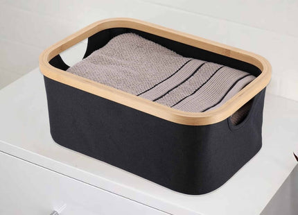 Cesta para ordenar plegable L38 x A16 cm Purebamboo negro - 8723103