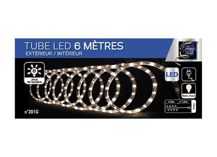 Guirnalda de luces de 6 m de tubo LED blanco cálido y 8 efectos de luz - 875542G