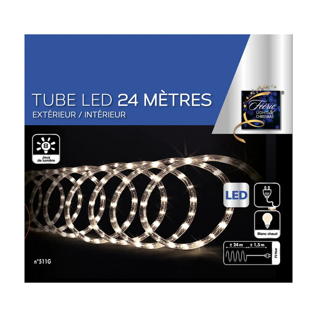 Guirnalda de luces de exterior 24m 432 LED blanco cálido - 875547G