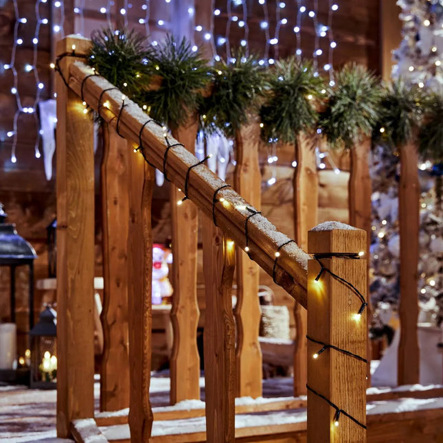 Guirnalda de luces LED de 300m con temporizador para exteriores blanco cálido - 877713G2