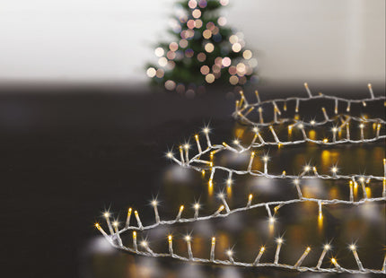 Guirnalda de luces 12,5 m 500 LED Blanco Frío y Blanco Cálido con 8 efectos de luz - 877863N