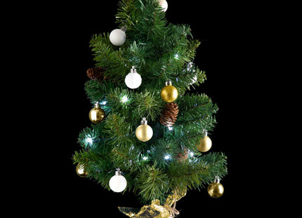 Árbol de Navidad artificial con decoración y guirnalda luminosa A50cm - 878349