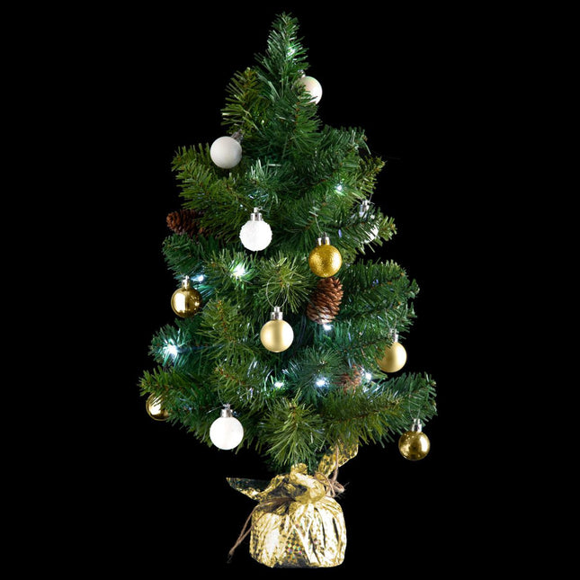 Árbol de Navidad artificial con decoración y guirnalda luminosa A50cm - 878349