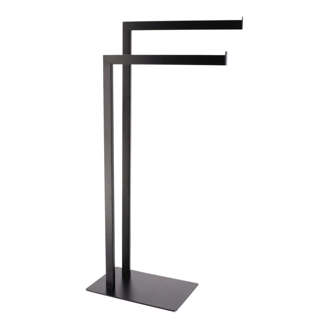 Toallero de 2 barras en metal negro mate - 96151108