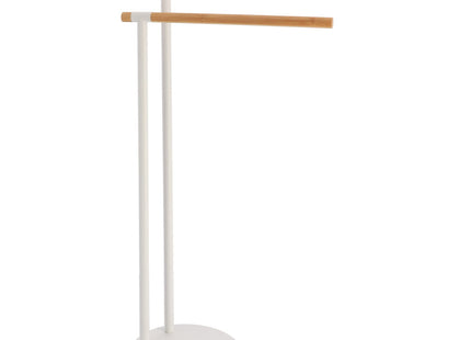 Toallero de 2 barras de bambú y metal blanco A77,5cm - 96163210