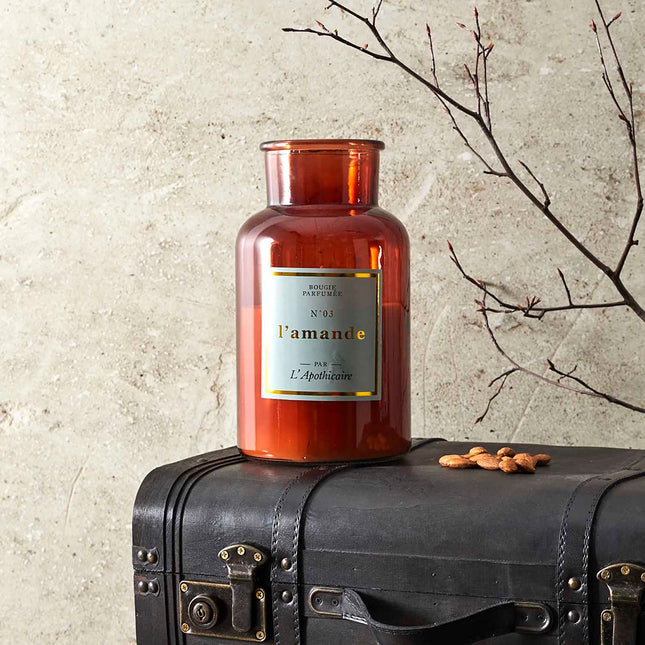 Vela perfumada "APOTHICAIRE" de parafina con aroma a almendra A21cm - BO0132