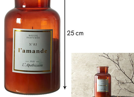 Vela perfumada "APOTHICAIRE" de parafina con aroma a almendra A25cm - BO0133
