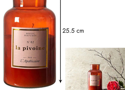 Vela perfumada "APOTHICAIRE" de parafina con aroma a peonía A25cm - BO0134