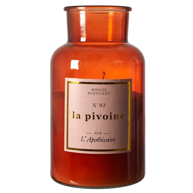 Vela perfumada "APOTHICAIRE" de parafina con aroma a peonía A25cm - BO0134